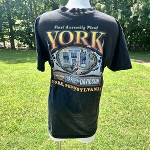 Harley Daivdson sz L York 25 yrs 1998 T-Shirt final assembly plant RARE VINTAGE